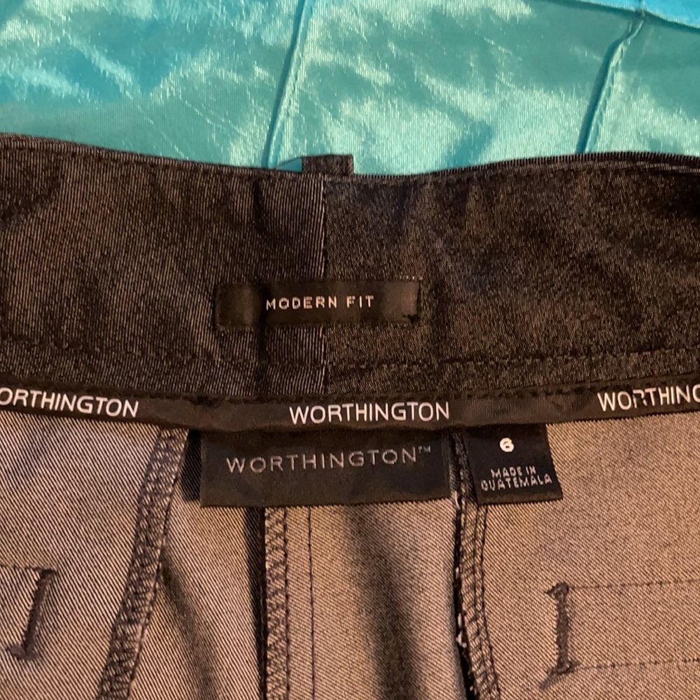 Worthington Dark Grey Wide-Leg Dress Pants - size 6 - Picture 4 of 6